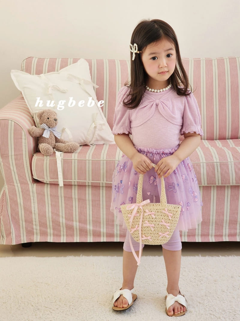 Hug Bebe - Korean Children Fashion - #discoveringself - Front Ribbon Rib Puff Tee - 4