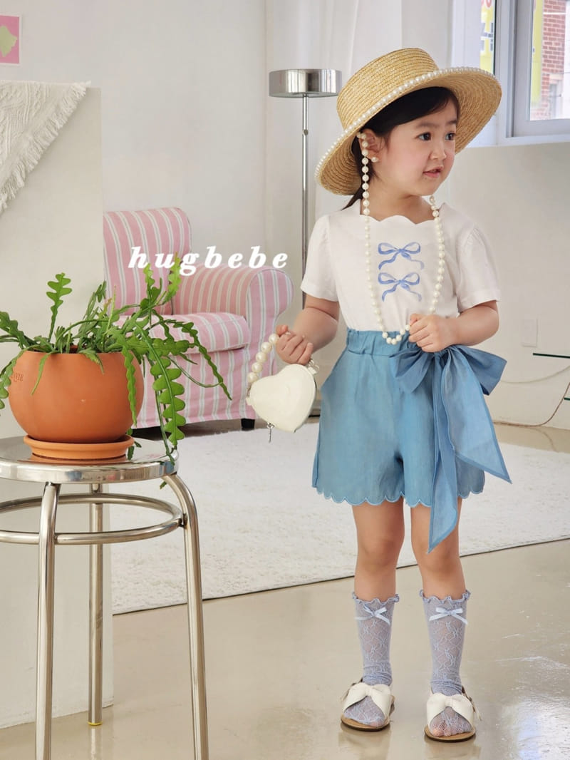 Hug Bebe - Korean Children Fashion - #fashionkids - Ribbon Tice Callop Pants - 7