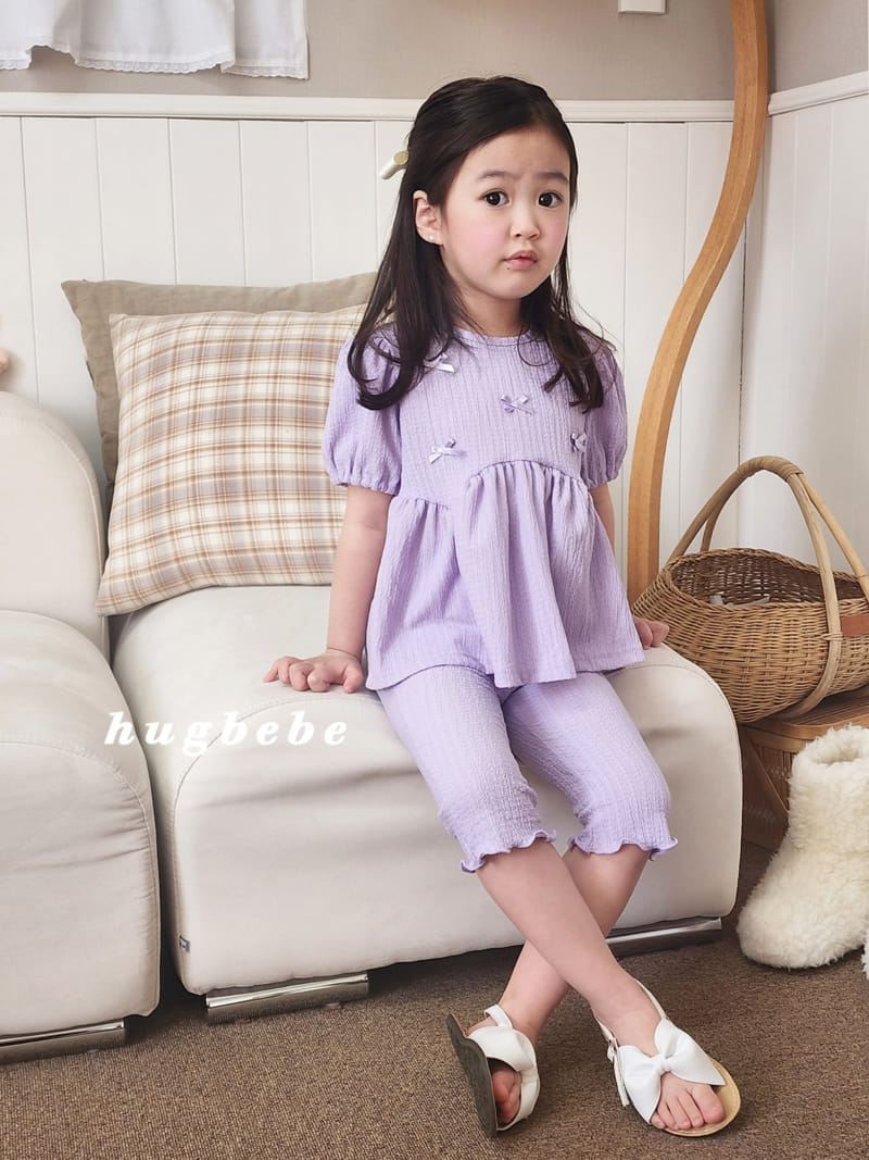 Hug Bebe - Korean Children Fashion - #fashionkids - Love You Ribbon Puff Top Bottom Set - 5