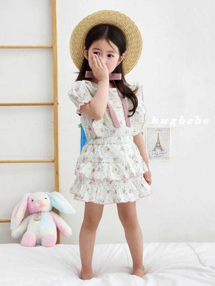 Hug Bebe - Korean Children Fashion - #kidsshorts - Roar Frill Kan Kan Top Bottom Set