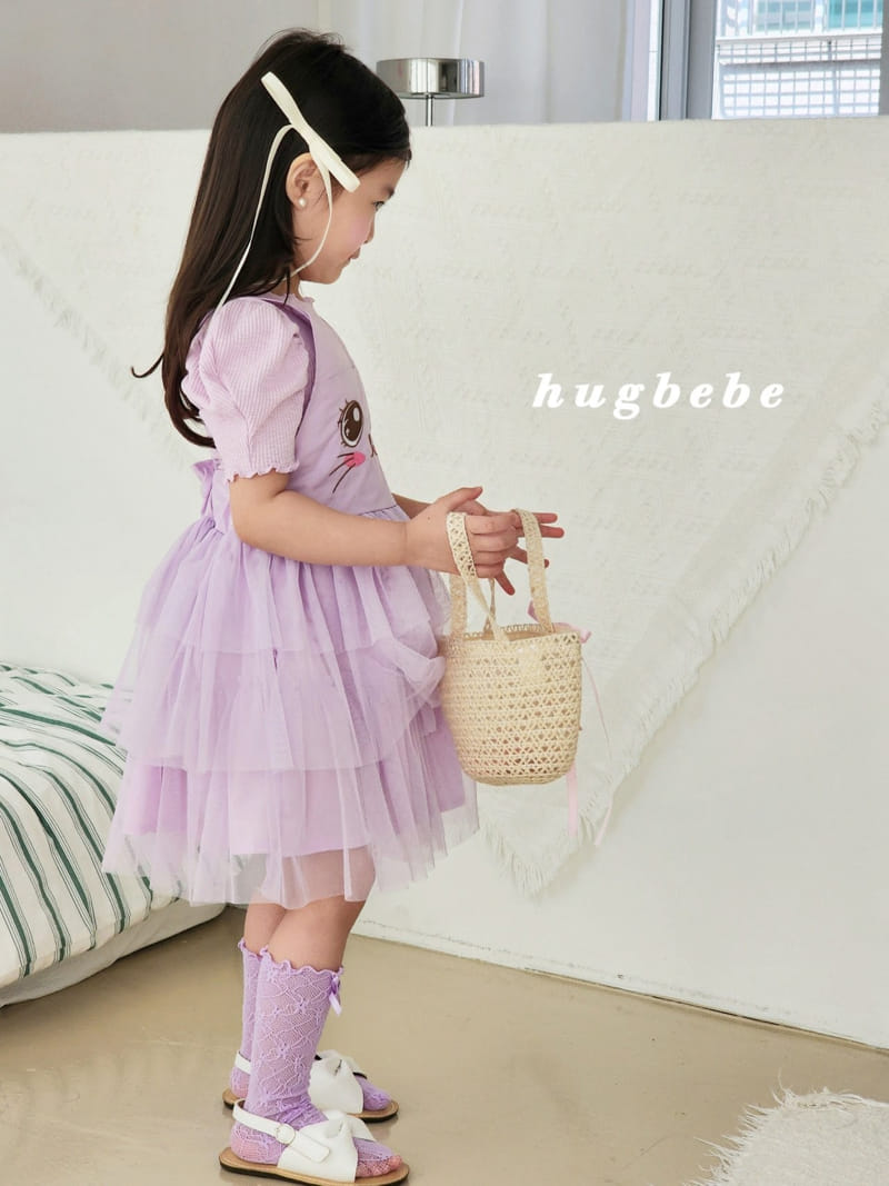 Hug Bebe - Korean Children Fashion - #kidsshorts - Basic Rib Puff Tee - 3