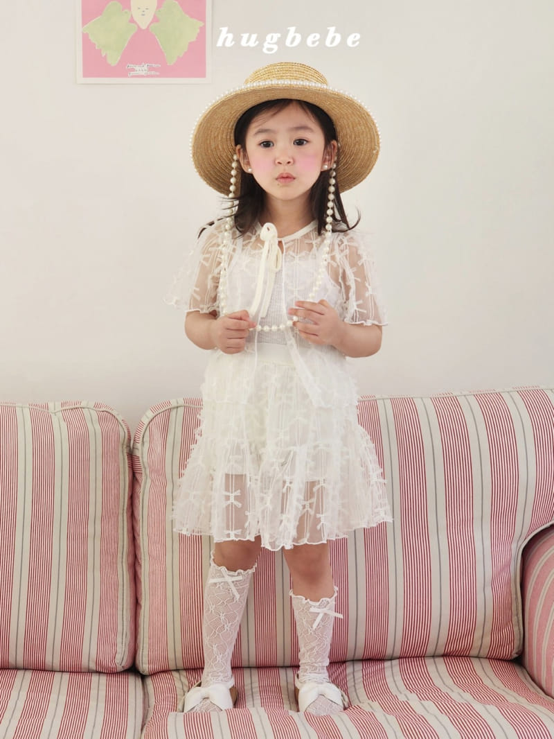 Hug Bebe - Korean Children Fashion - #kidsshorts - Ribbon Lace Cardigan - 5