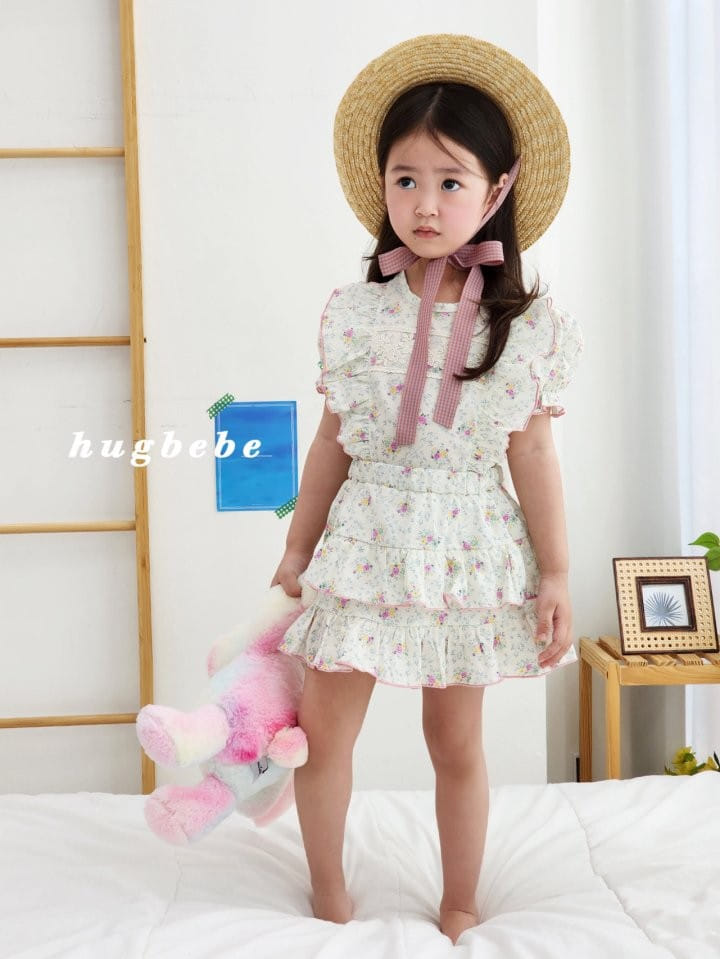 Hug Bebe - Korean Children Fashion - #kidsstore - Roar Frill Kan Kan Top Bottom Set - 2