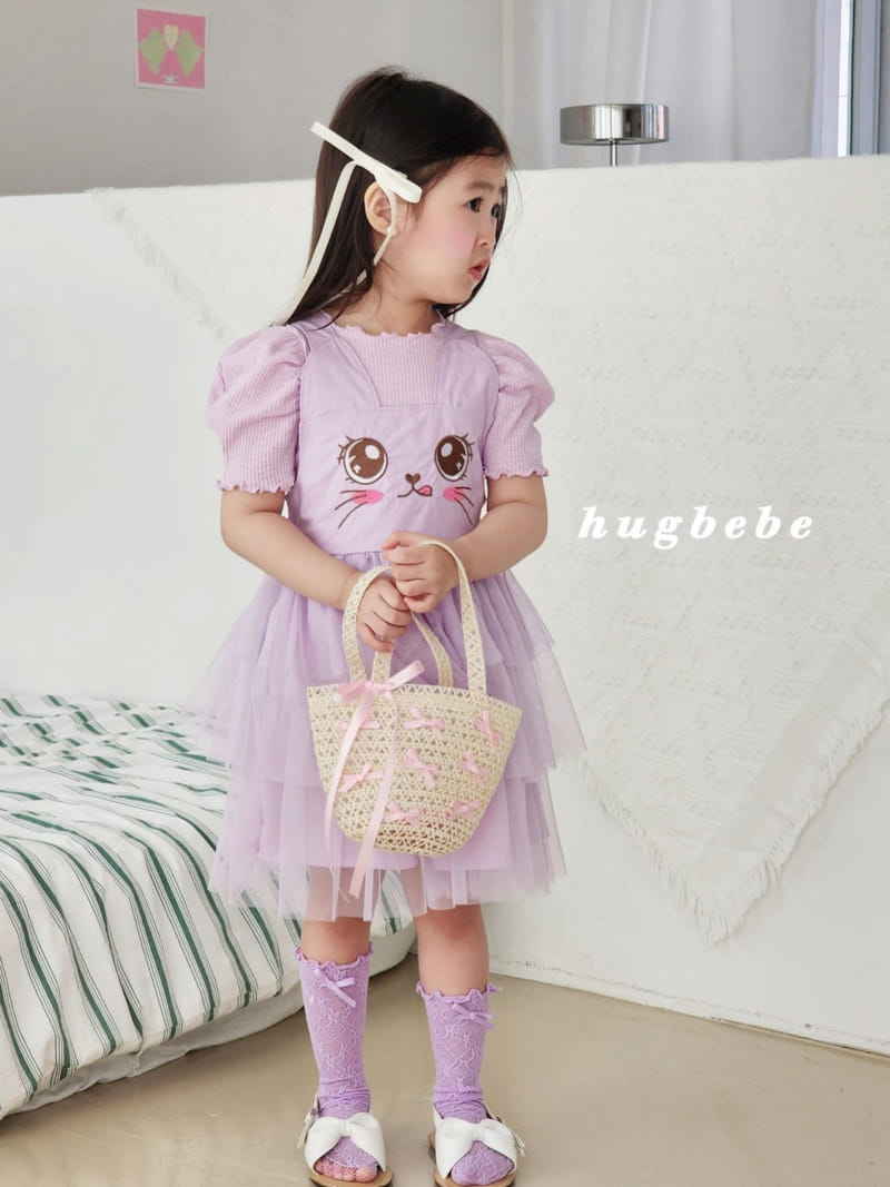 Hug Bebe - Korean Children Fashion - #kidsshorts - Basic Rib Puff Tee - 4