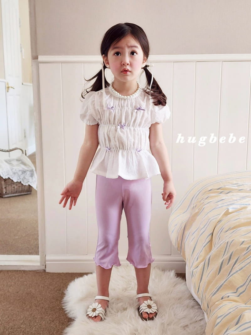 Hug Bebe - Korean Children Fashion - #kidsstore - Mini Ribbon Puff Blouse - 3