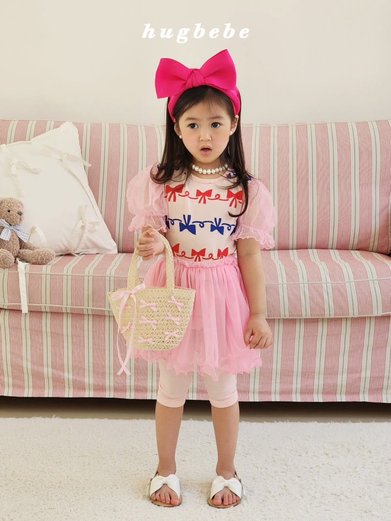 Hug Bebe - Korean Children Fashion - #kidsstore - Nobang Puff Ribbon Paint Tee - 5