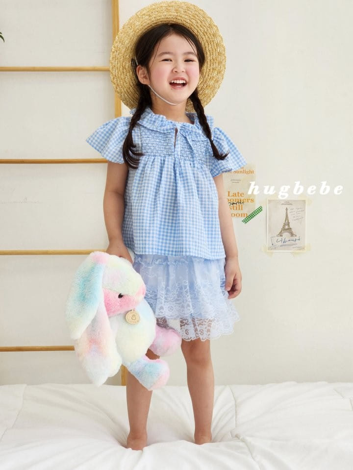 Hug Bebe - Korean Children Fashion - #kidzfashiontrend - Amelly Ribbon Check Blouse - 7