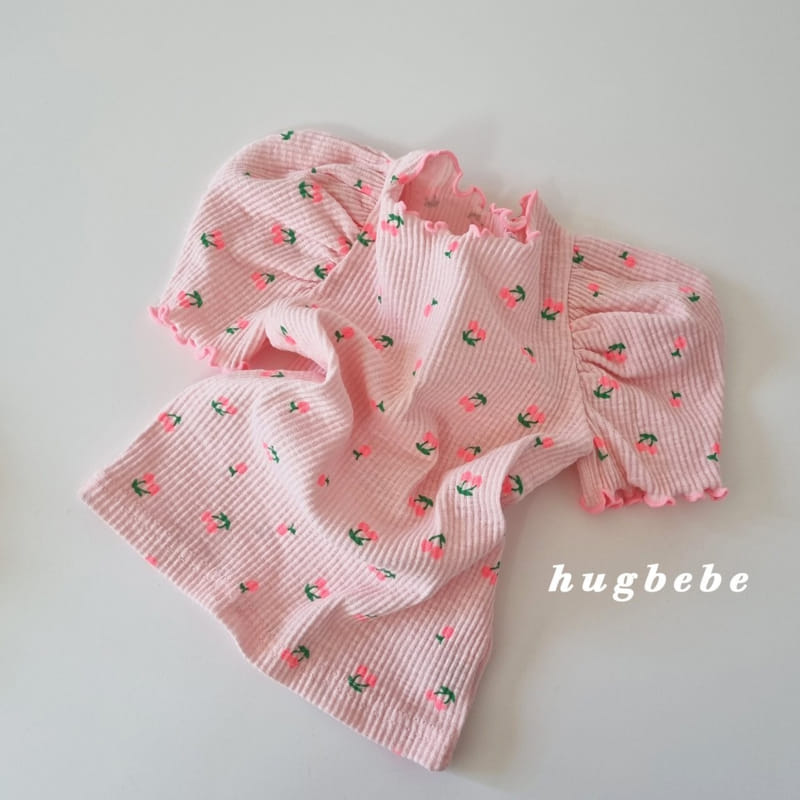 Hug Bebe - Korean Children Fashion - #kidzfashiontrend - Cherry Day Puff Tee - 9