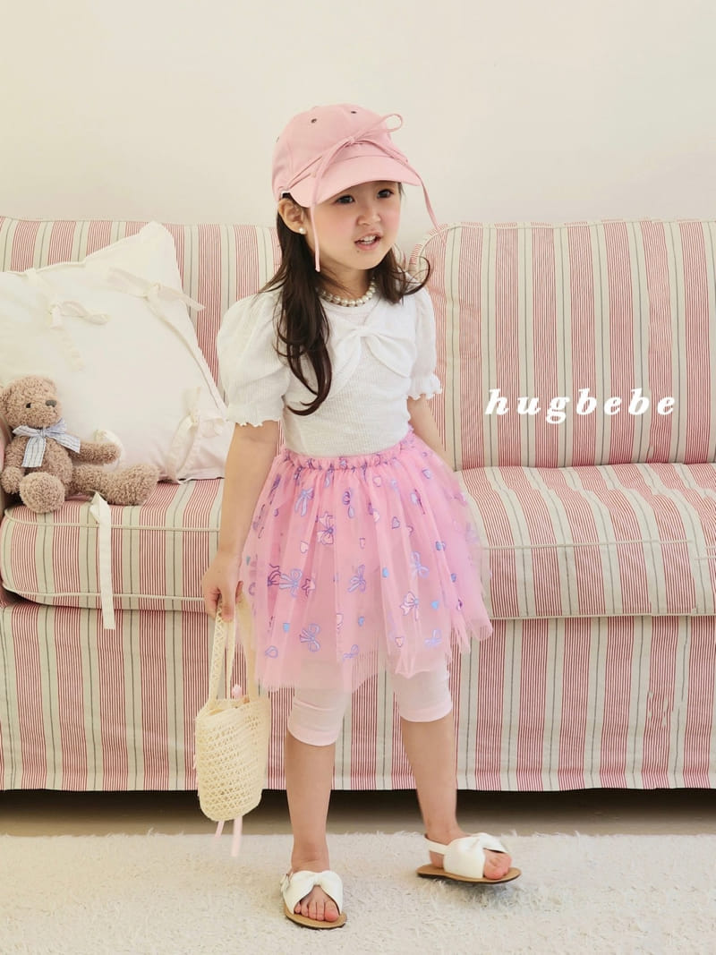 Hug Bebe - Korean Children Fashion - #kidzfashiontrend - Front Ribbon Rib Puff Tee - 7