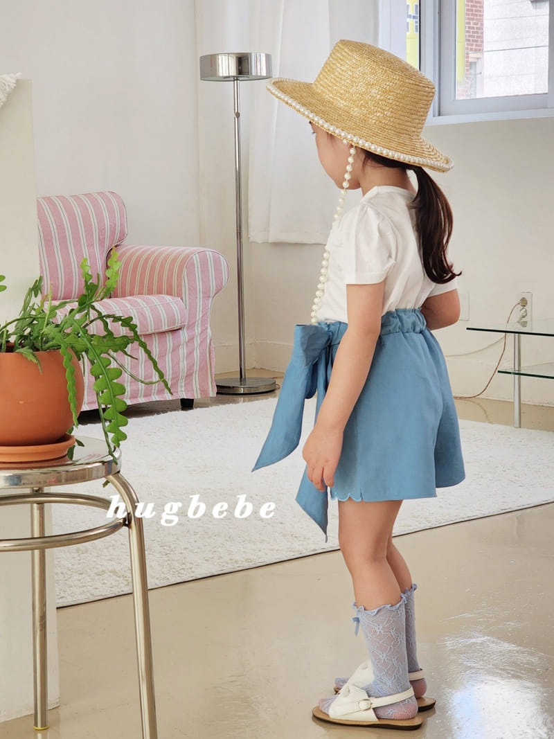 Hug Bebe - Korean Children Fashion - #kidzfashiontrend - Ribbon Tice Callop Pants - 10