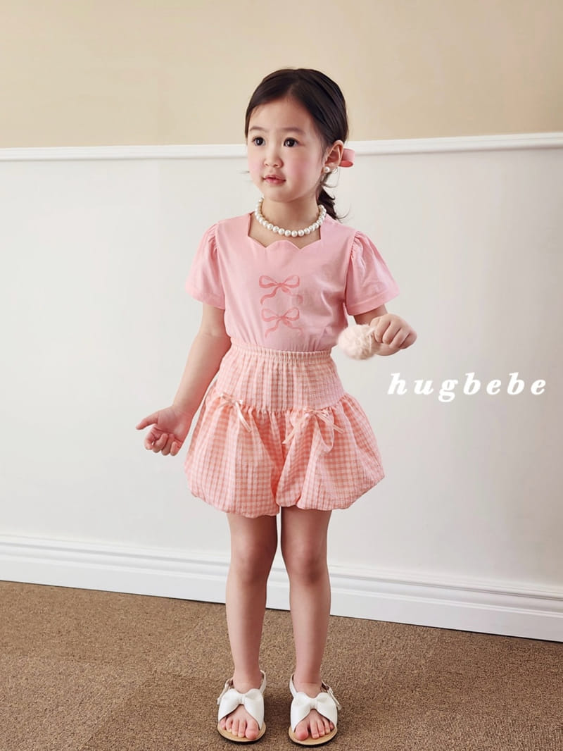 Hug Bebe - Korean Children Fashion - #kidzfashiontrend - Ribbon Check Pumpkin Pants - 9