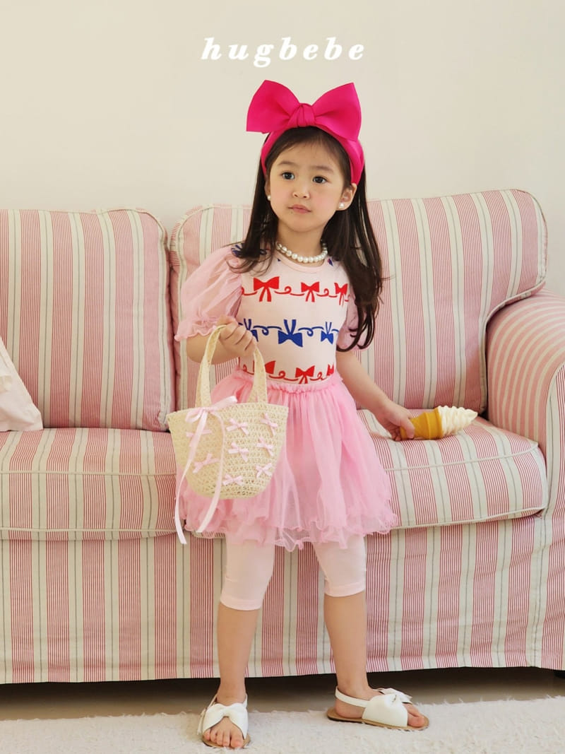 Hug Bebe - Korean Children Fashion - #kidzfashiontrend - Nobang Puff Ribbon Paint Tee - 6