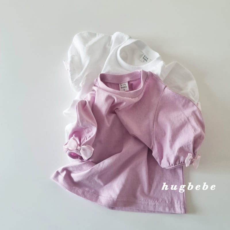 Hug Bebe - Korean Children Fashion - #littlefashionista - Mini Ribbon Muzi Puff Tee - 5