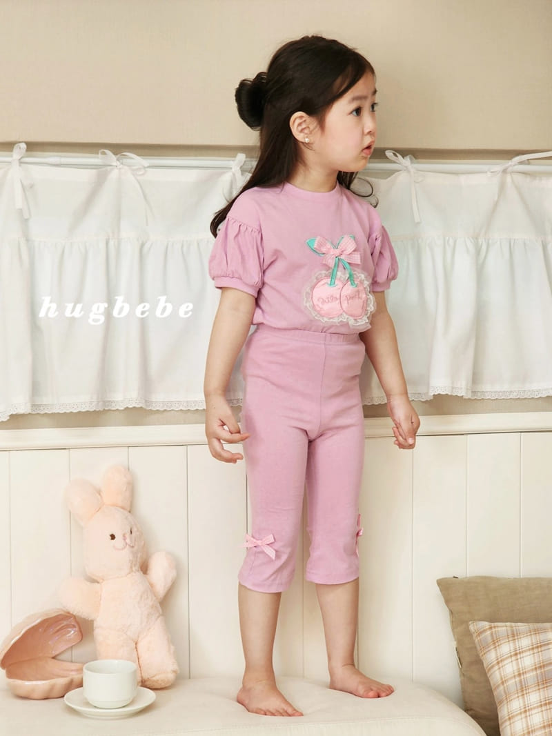 Hug Bebe - Korean Children Fashion - #Kfashion4kids - Ribbon Cherry Puff Tee - 4