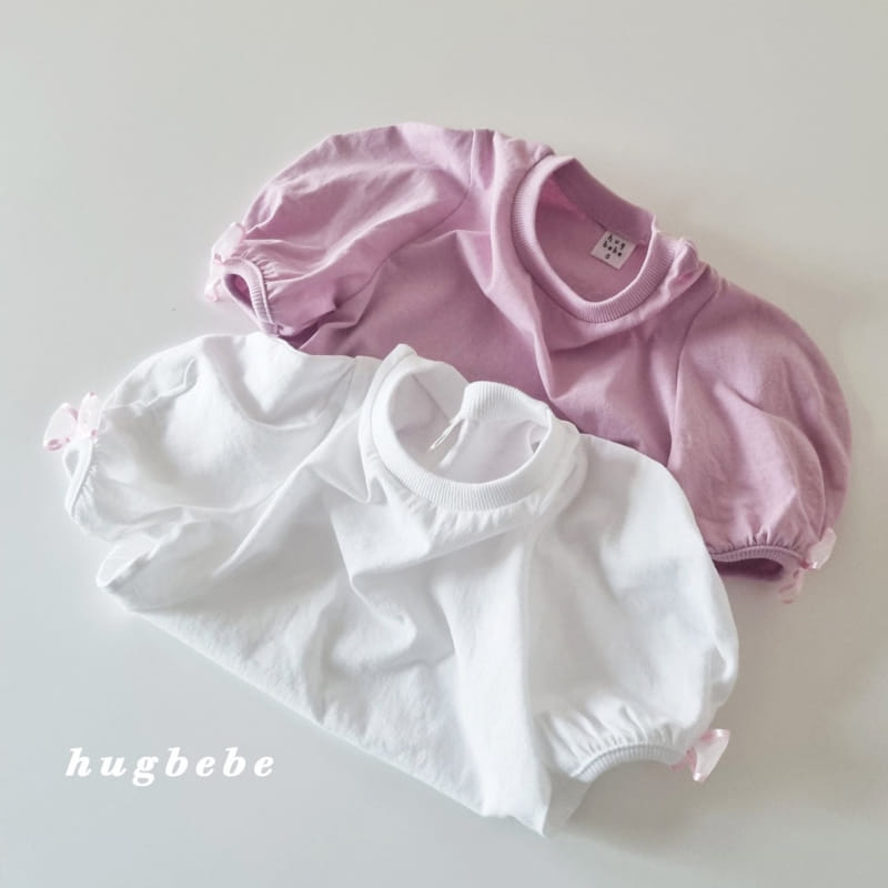 Hug Bebe - Korean Children Fashion - #magicofchildhood - Mini Ribbon Muzi Puff Tee - 6