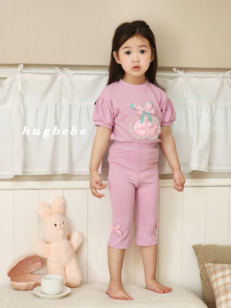 Hug Bebe - Korean Children Fashion - #magicofchildhood - Ribbon Cherry Puff Tee - 5