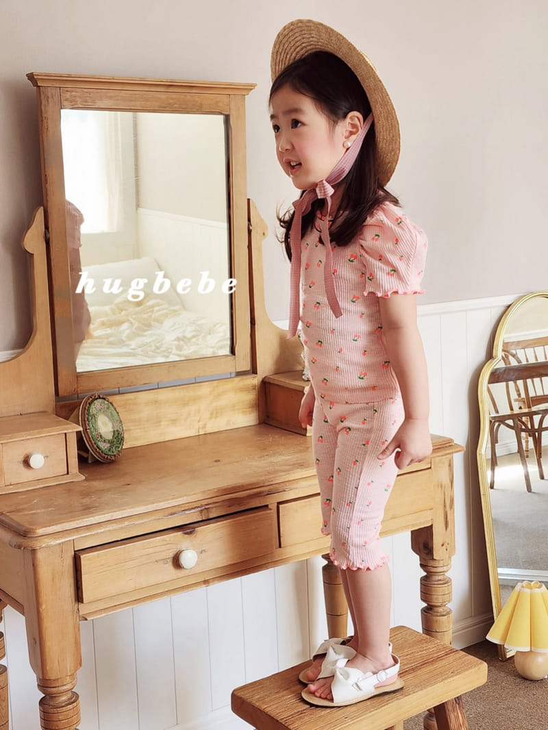 Hug Bebe - Korean Children Fashion - #minifashionista - Cherry Day Cropped Pants - 2