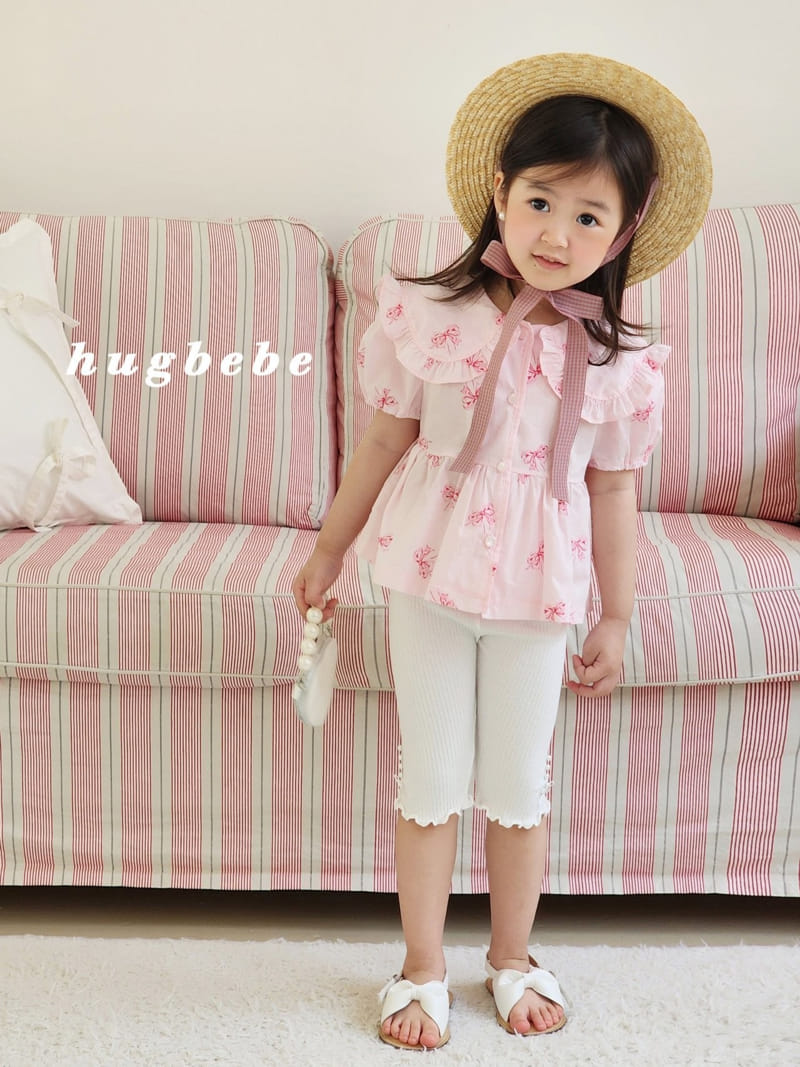 Hug Bebe - Korean Children Fashion - #prettylittlegirls - Pearl Ribbon Rib Leggings - 2