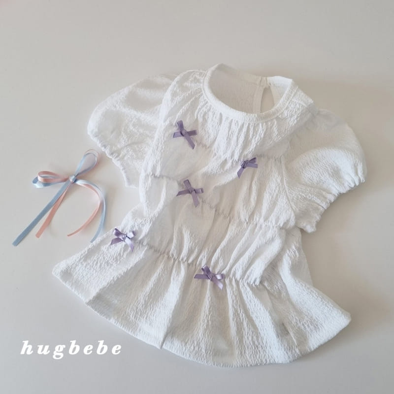 Hug Bebe - Korean Children Fashion - #todddlerfashion - Mini Ribbon Puff Blouse - 10