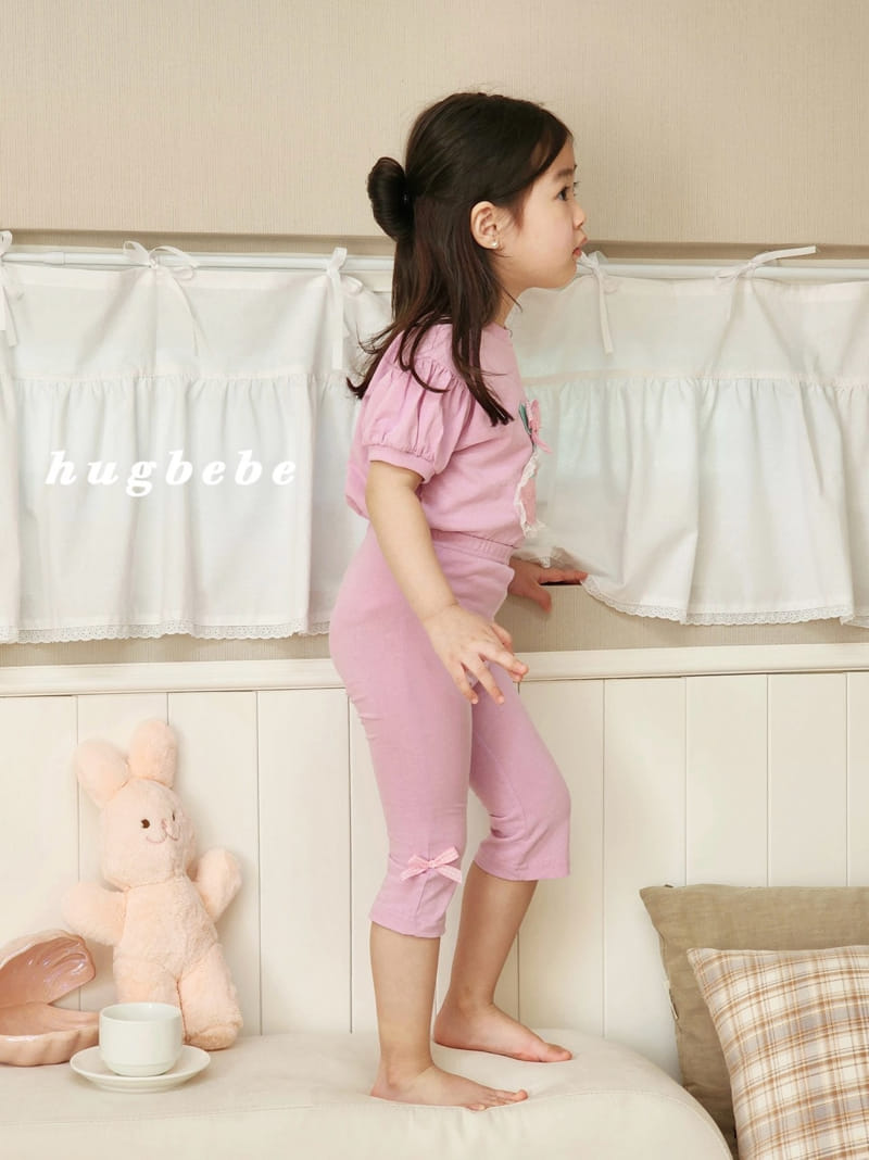 Hug Bebe - Korean Children Fashion - #todddlerfashion - Mini Ribbon Cropped Pants - 3