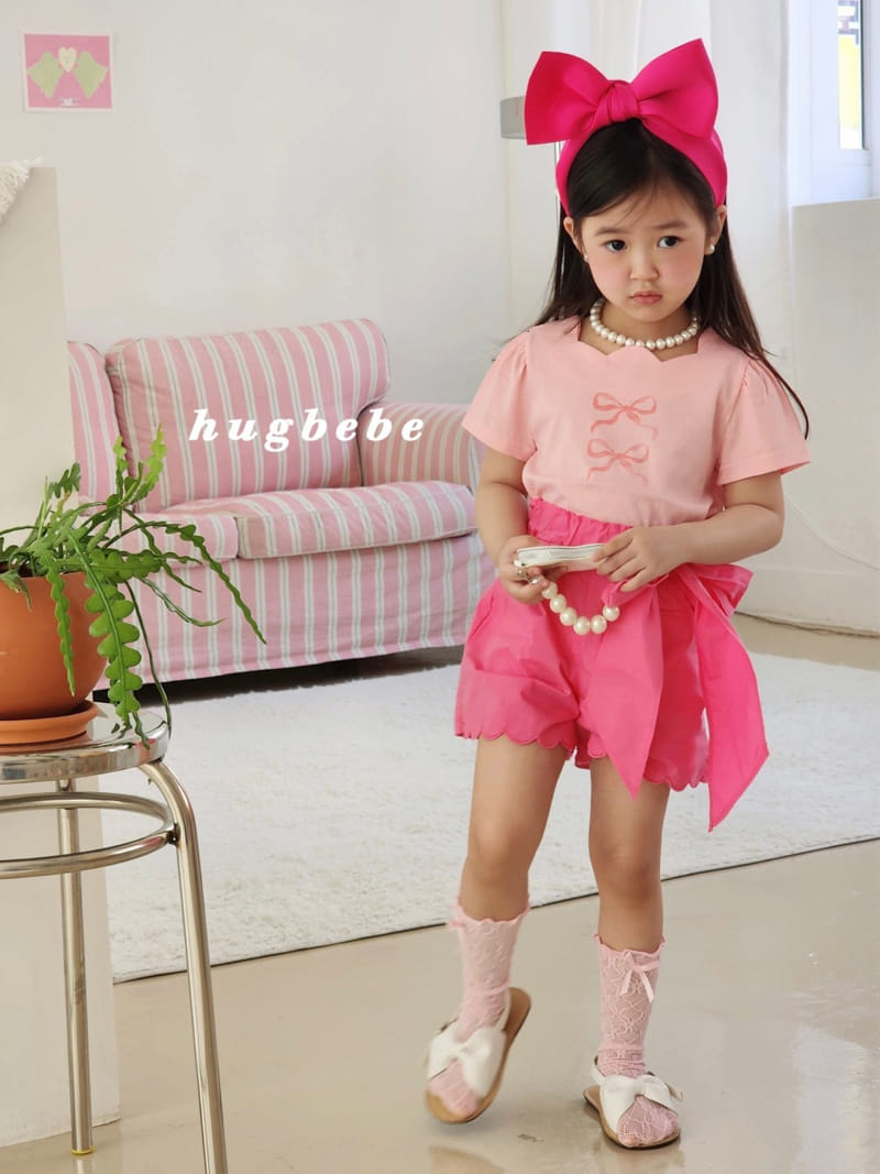 Hug Bebe - Korean Children Fashion - #toddlerclothing - Ribbon Tice Callop Pants