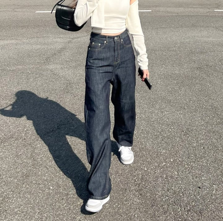 I'm here - Korean Women Fashion - #womensfashion - Non Pade Straight Denim Pants - 3