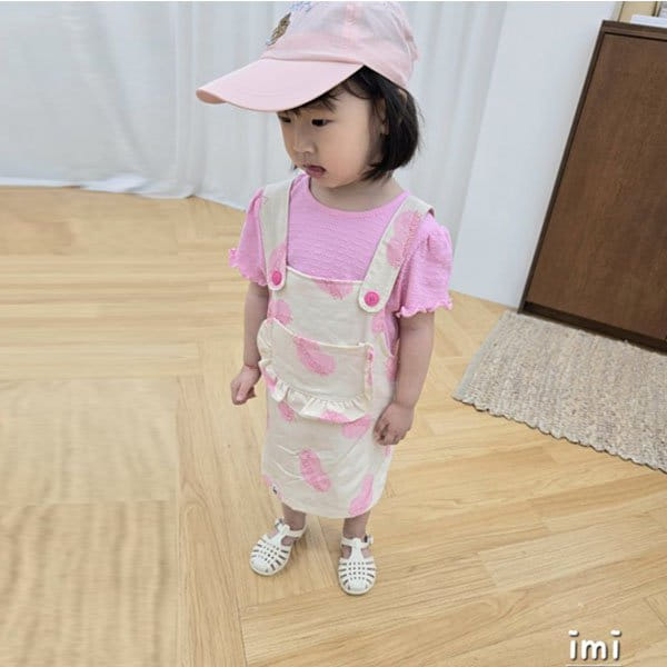 Imi - Korean Children Fashion - #Kfashion4kids - Heart Dungarees One-Piece