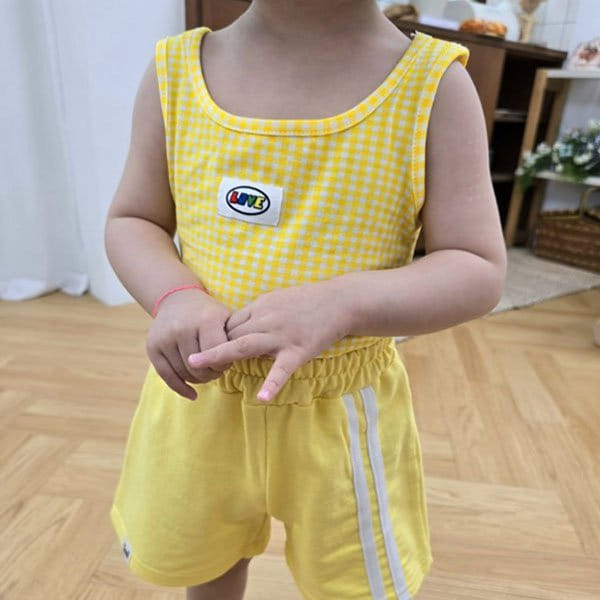 Imi - Korean Children Fashion - #magicofchildhood - Love Check Sleeveless Tee