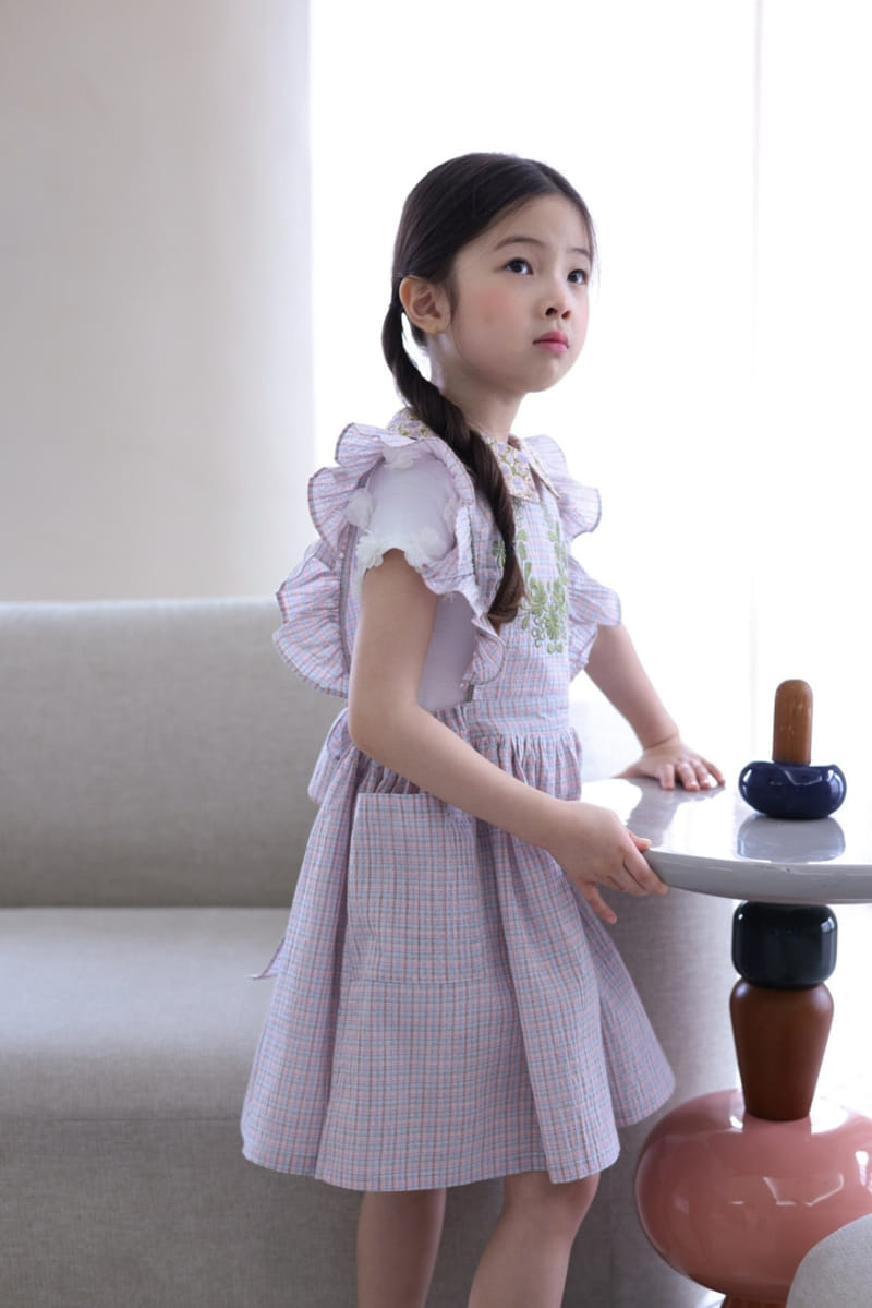 Isis - Korean Children Fashion - #kidzfashiontrend - Check Wing One-Piece - 3