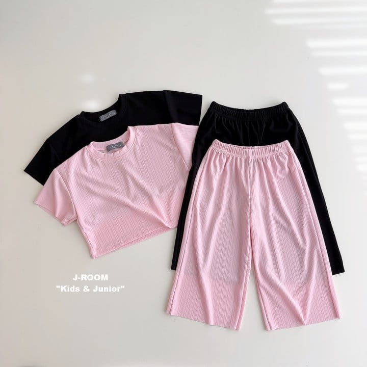 J-Room - Korean Children Fashion - #kidzfashiontrend - Dekki Crop Pleats Top Bottom Set - 5