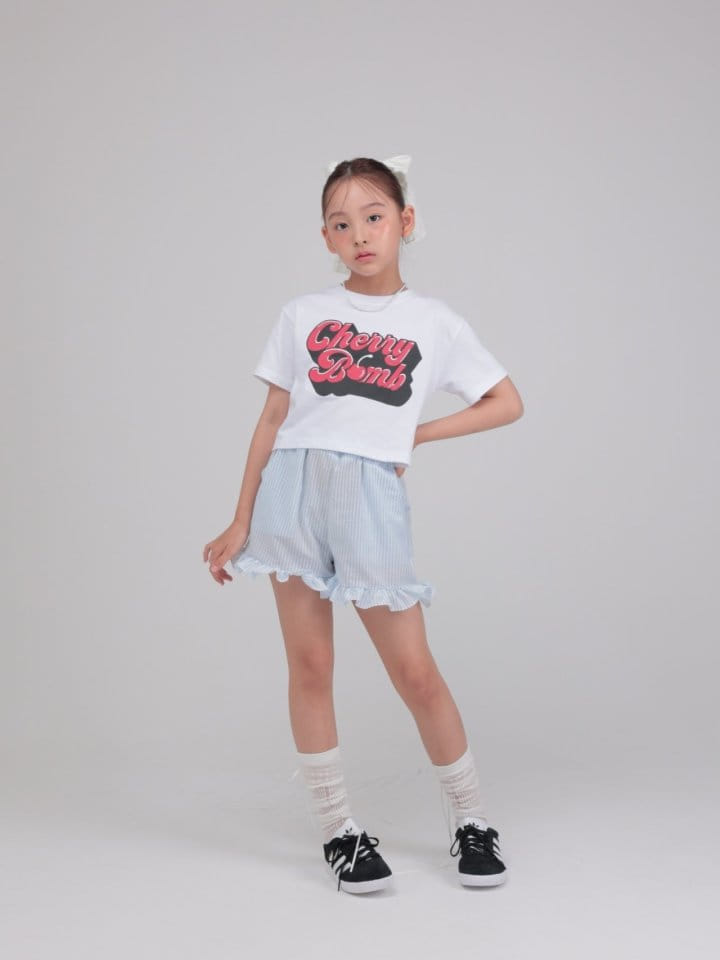 Jermaine - Korean Children Fashion - #kidsshorts - Cherry Crop Tee  - 2