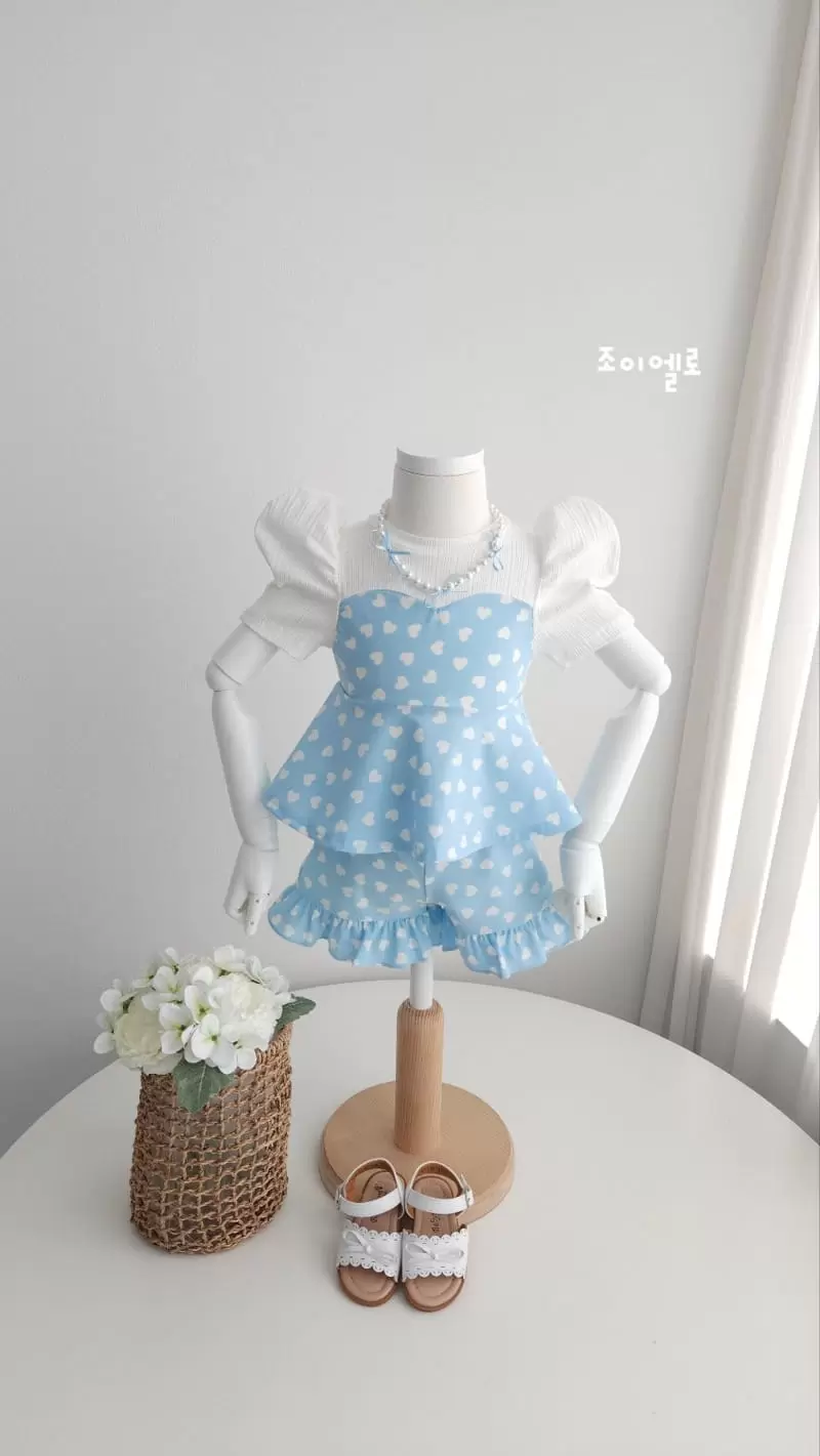 Joy ello - Korean Children Fashion - #childofig - Heart Hool Top Bottom Set - 3