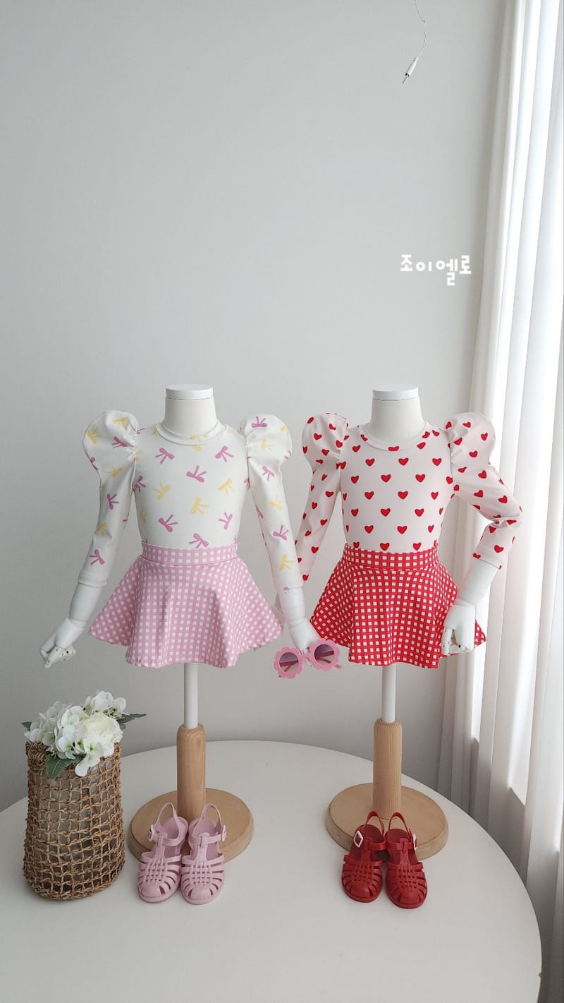 Joy ello - Korean Children Fashion - #childrensboutique - Check Hool Swim Wear