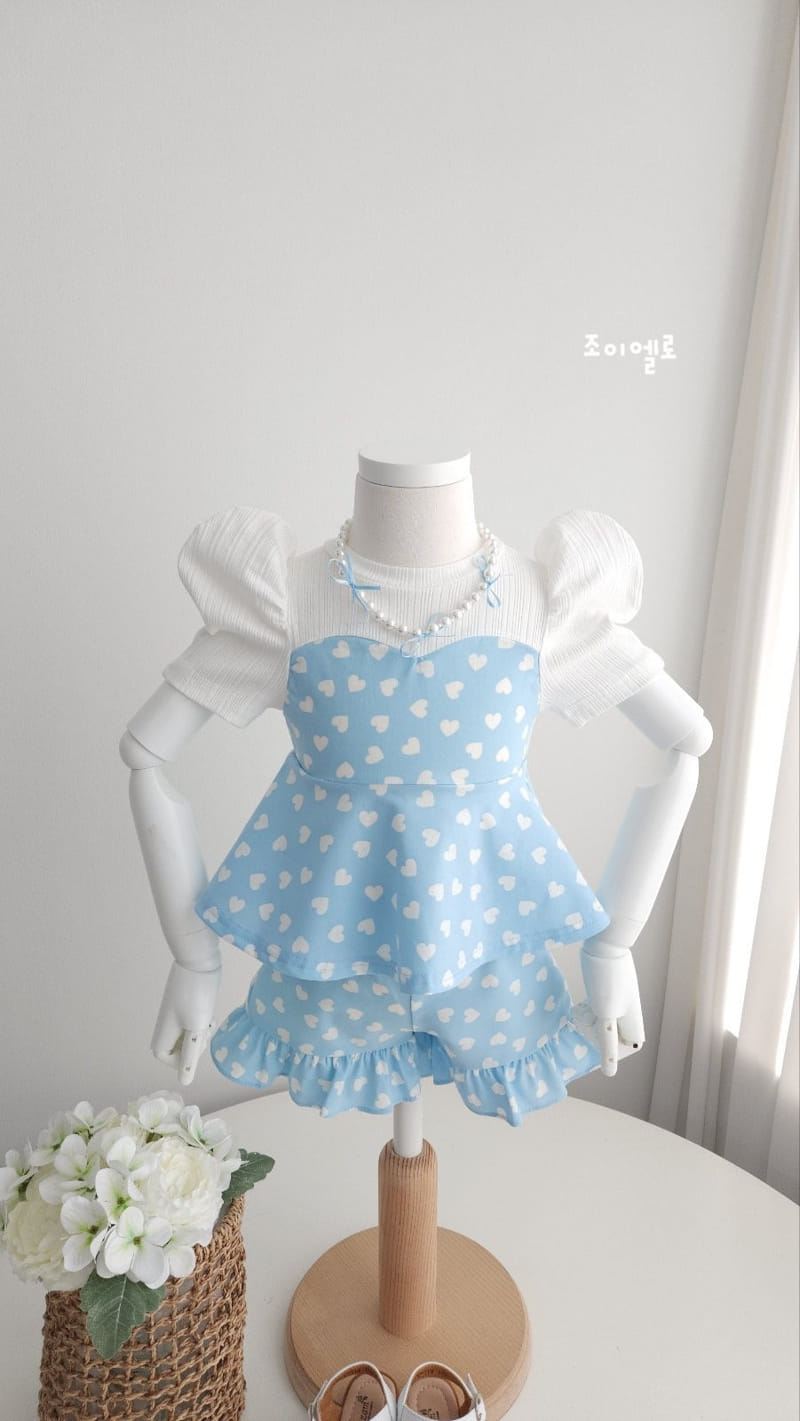 Joy ello - Korean Children Fashion - #childofig - Heart Hool Top Bottom Set - 4