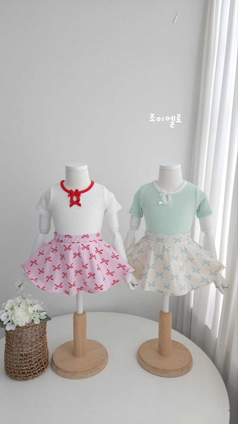 Joy ello - Korean Children Fashion - #kidsshorts - Ribbon Butterfly Tee