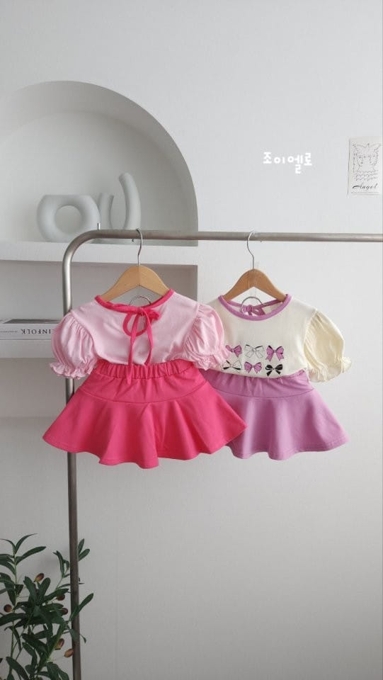 Joy ello - Korean Children Fashion - #prettylittlegirls - Lovely Skirt Leggings Top Bottom Set - 2