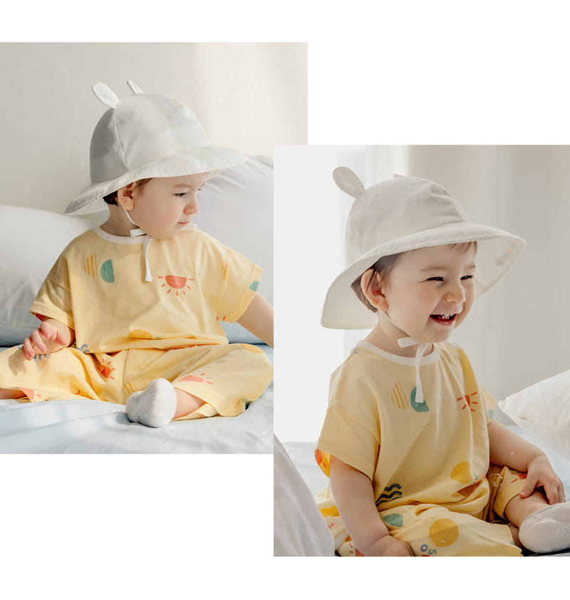 Kids Clara - Korean Baby Fashion - #babyboutique - Beverly Cooling Baby Top Bottom Set - 3