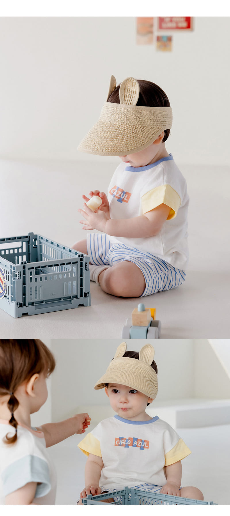 Kids Clara - Korean Baby Fashion - #babyclothing - Rabbit Straw Baby Sun Cap - 3