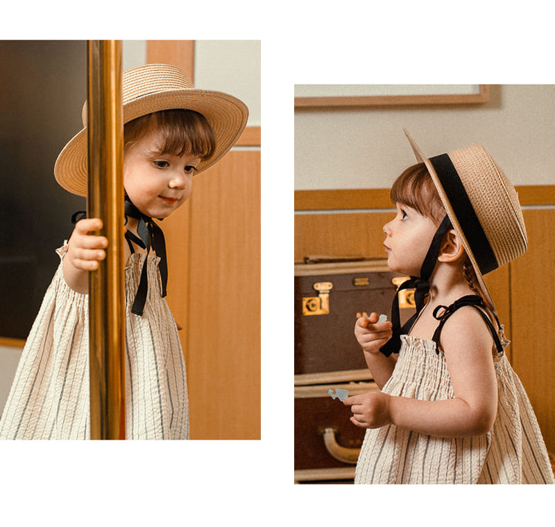 Kids Clara - Korean Baby Fashion - #babyoninstagram - Flat Baby Straw Panama Hat - 4