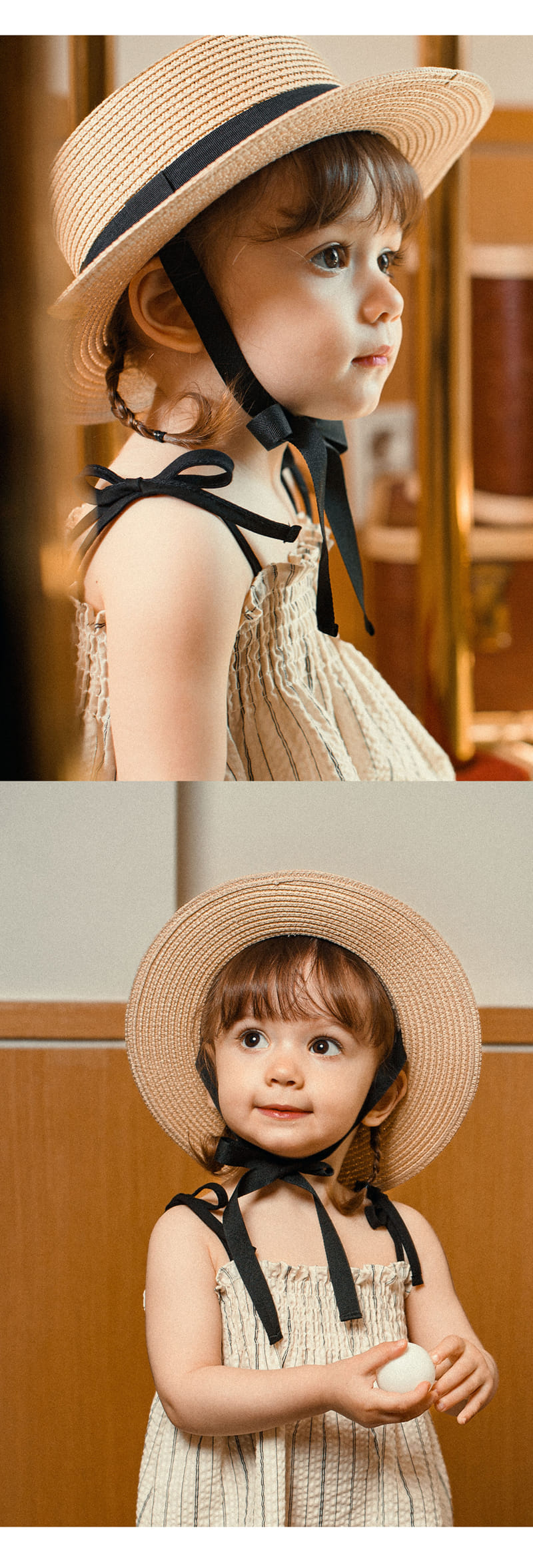 Kids Clara - Korean Baby Fashion - #babyootd - Flat Baby Starw Panama Hat - 2