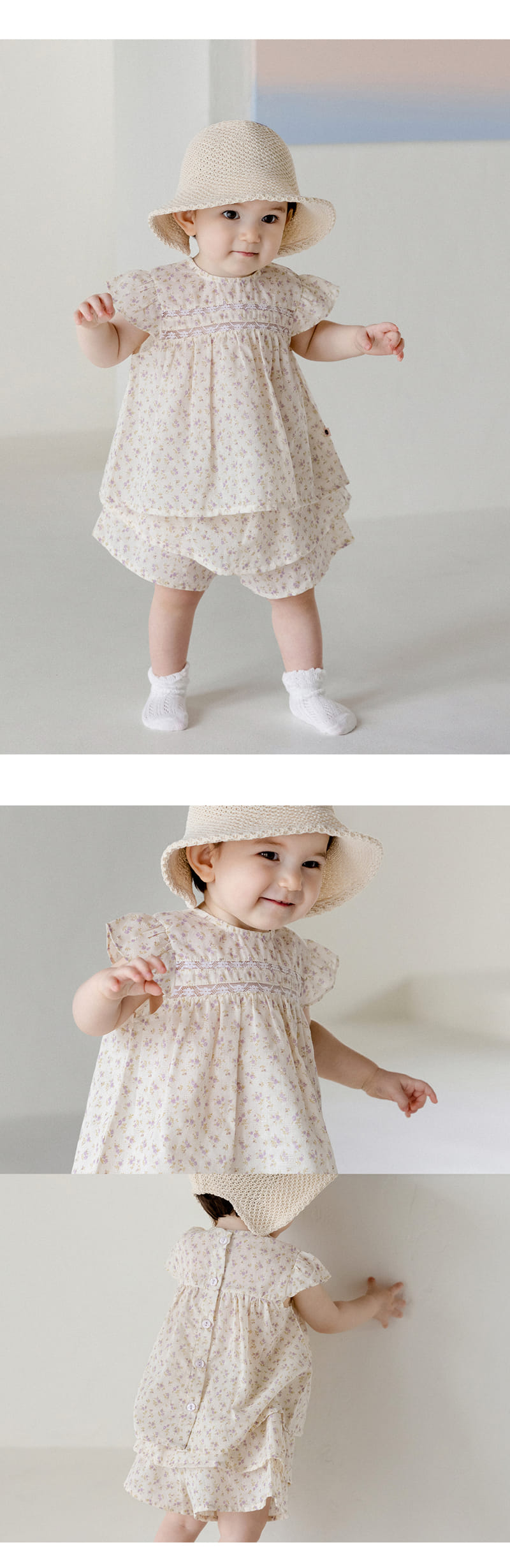 Kids Clara - Korean Baby Fashion - #babyoutfit - Lidia Baby Blouse Top Bottom Set - 3