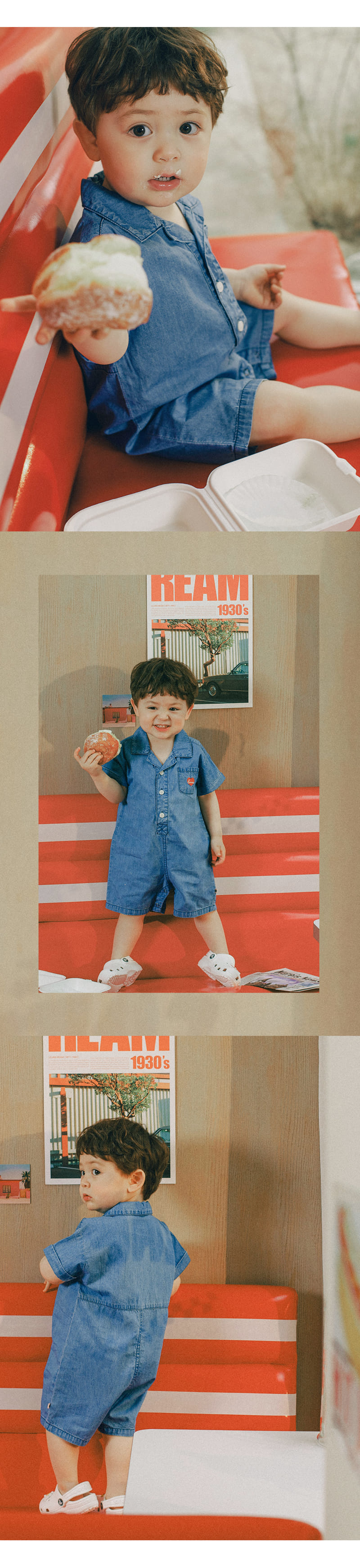 Kids Clara - Korean Baby Fashion - #babywear - Reece Chambray Denim Coveralls - 4