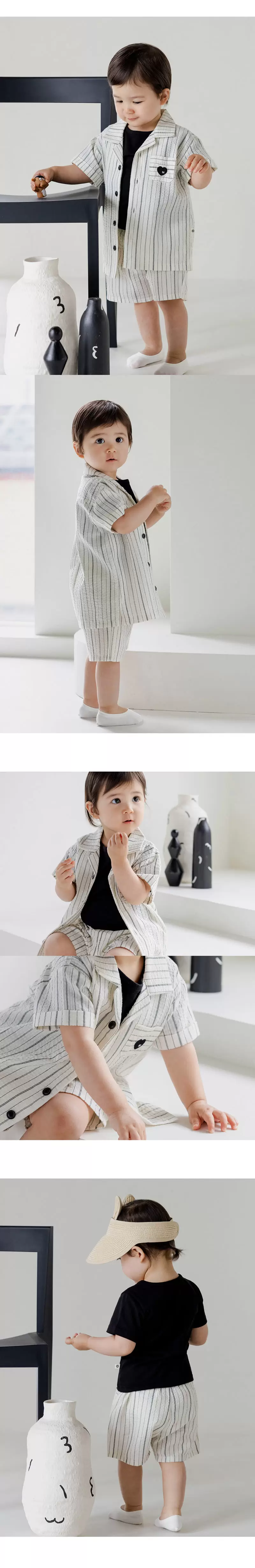 Kids Clara - Korean Baby Fashion - #onlinebabyboutique - Obery Baby Top Botton Set - 3