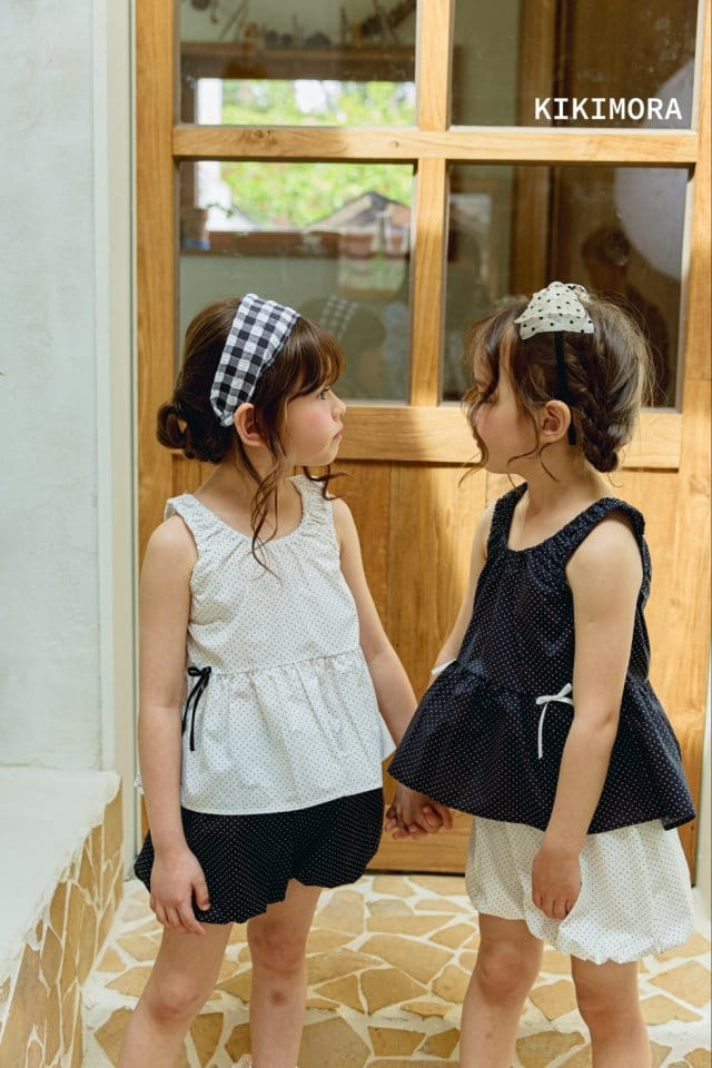 Kikimora - Korean Children Fashion - #discoveringself - Small Dot Sleeveless Blouse