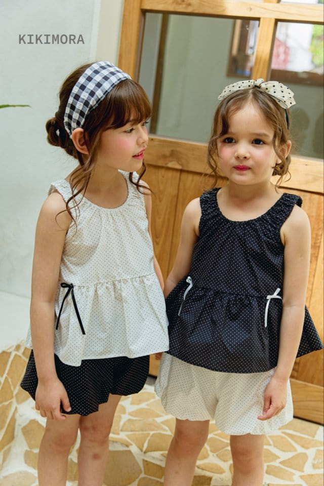 Kikimora - Korean Children Fashion - #kidsshorts - Small Dot Sleeveless Blouse - 4