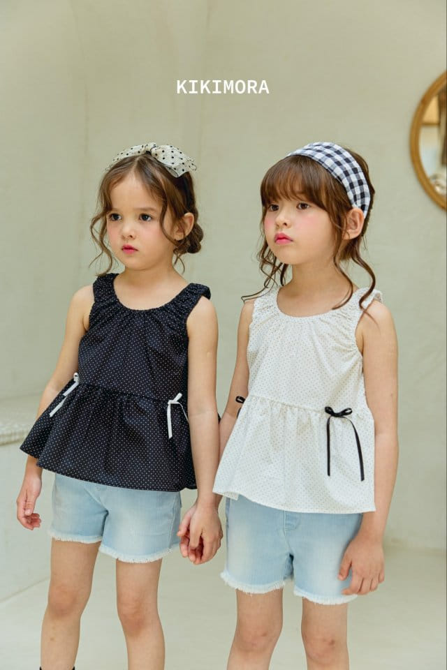 Kikimora - Korean Children Fashion - #minifashionista - Small Dot Sleeveless Blouse - 9