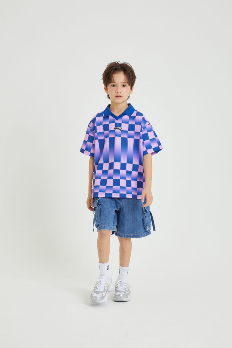 Kokoyarn - Korean Children Fashion - #childrensboutique - Checker Short Sleeve Tee - 8