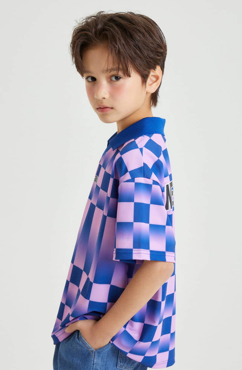 Kokoyarn - Korean Children Fashion - #littlefashionista - Checker Short Sleeve Tee - 2