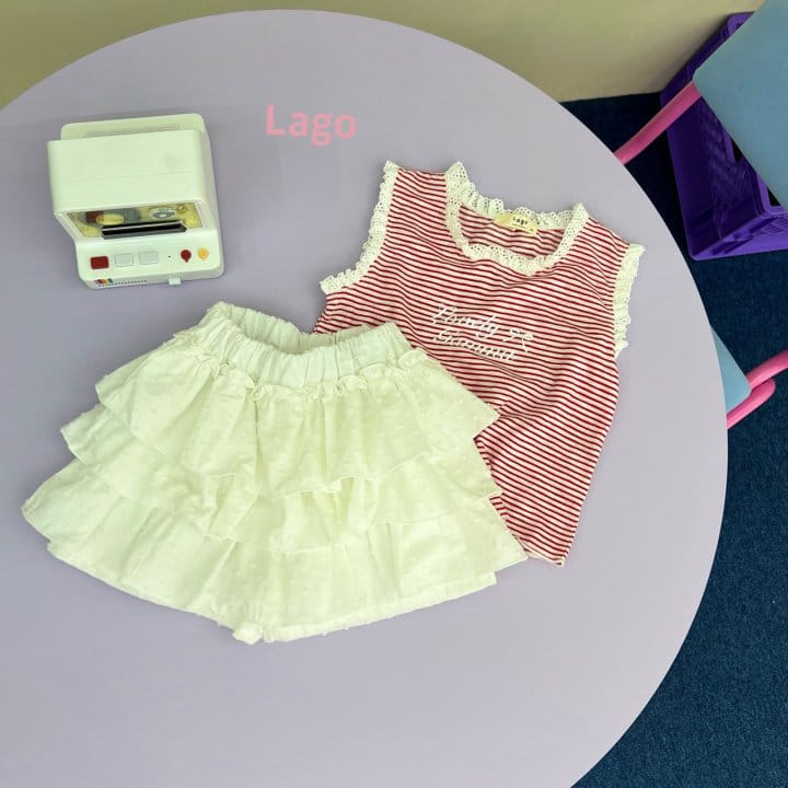 Lago - Korean Children Fashion - #discoveringself - Lace ST Sleeveless Tee - 5