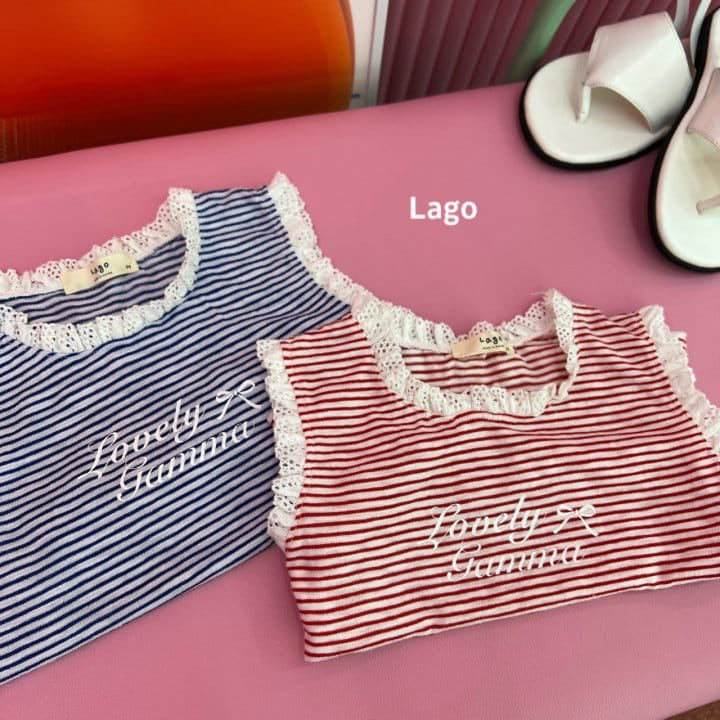 Lago - Korean Children Fashion - #kidsshorts - Lace ST Sleeveless Tee - 7